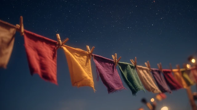 Sao Joao Festival Flags Under Starry Sky