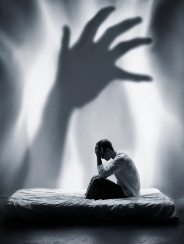 Anxiety Concept Image Man Shadow Hand