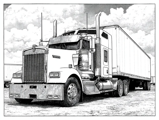 Truck Coloring Page for Kids Printable Activity