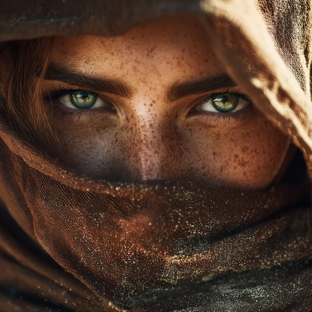 Mysterious Desert Traveler Portrait
