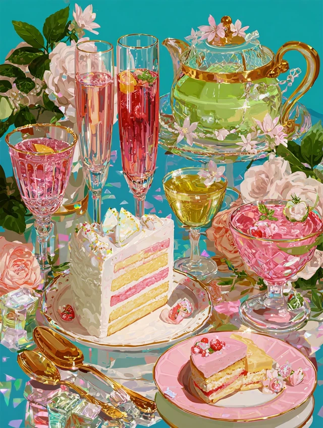 Anime Afternoon Tea Party Ultra High Calorie Sweets