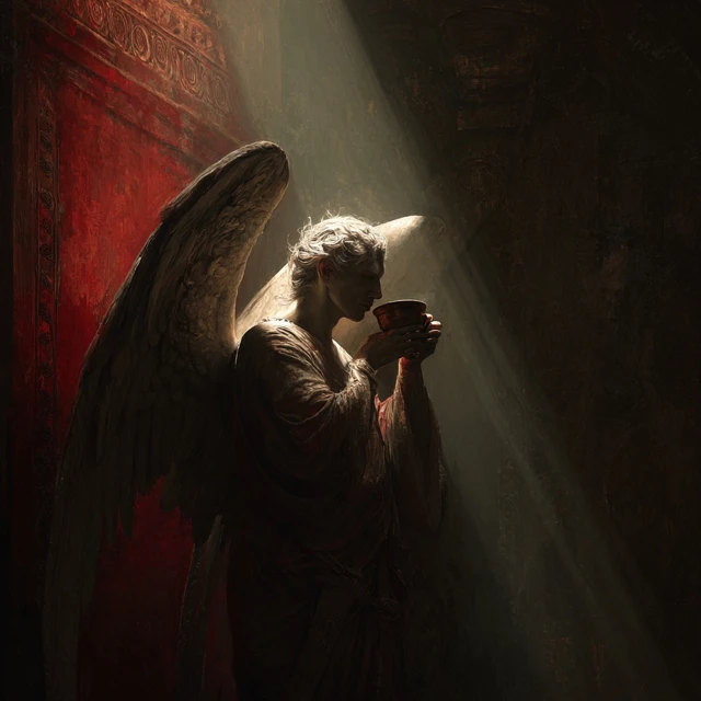 Guardian Angel Religious Art Fortitude Light Leak