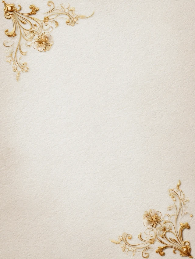Elegant Paper Background with Golden Flourishes