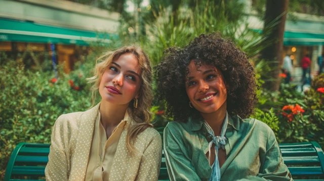 Smiling Friends in Nature Shopping Center