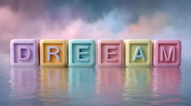 Dream: Alphabet Blocks in Pastel with Misty Reflection