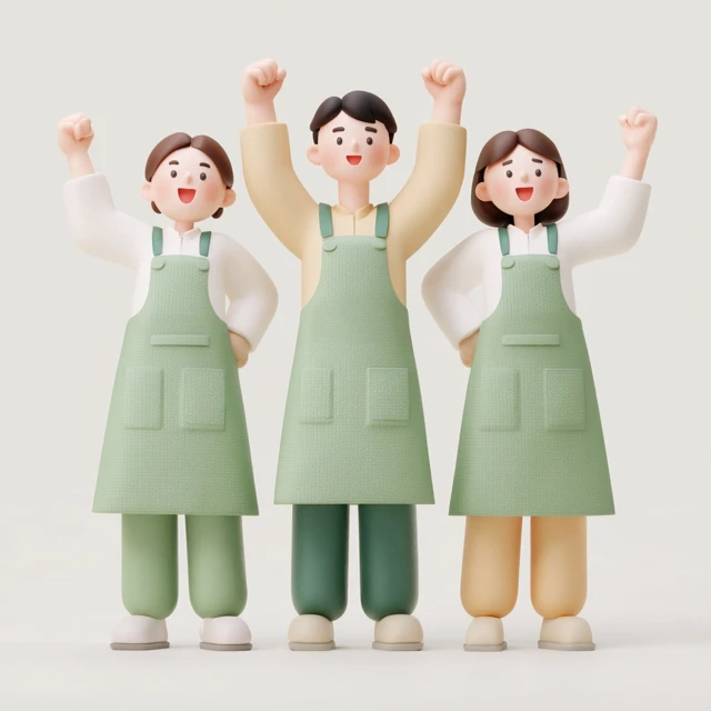Celebrating Workers Aprons 3D Illustration