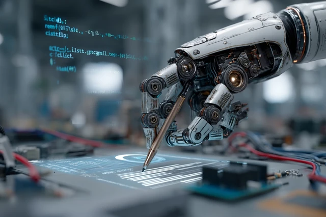 Robotic Arm Writing Code Artificial Intelligence