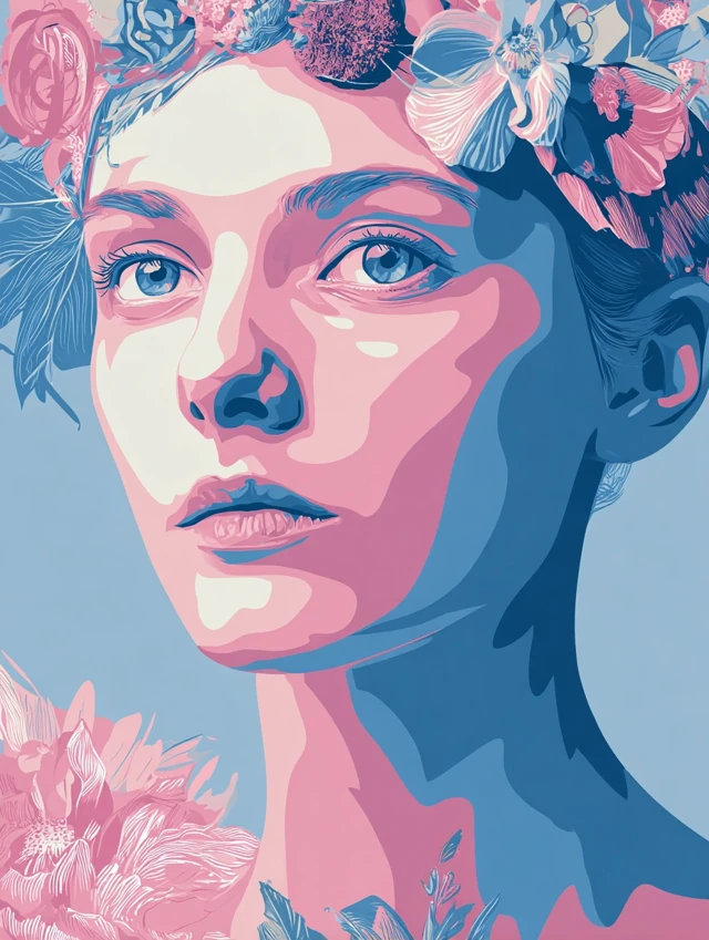 German Woman Portrait Digital Art Anton Balbierz Style
