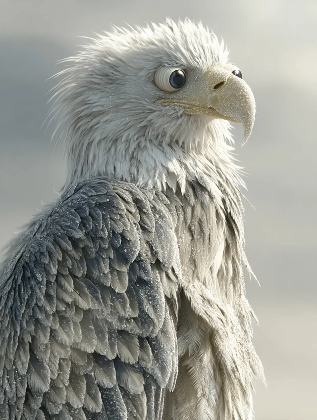 Bald Eagle with Googly Eyes at Sunrise