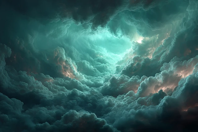 Ominous Storm Clouds Gathering Sky Artwork