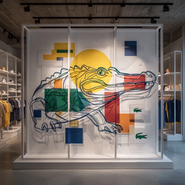 Lacoste Concept Store Colorful Crocodile Sculpture