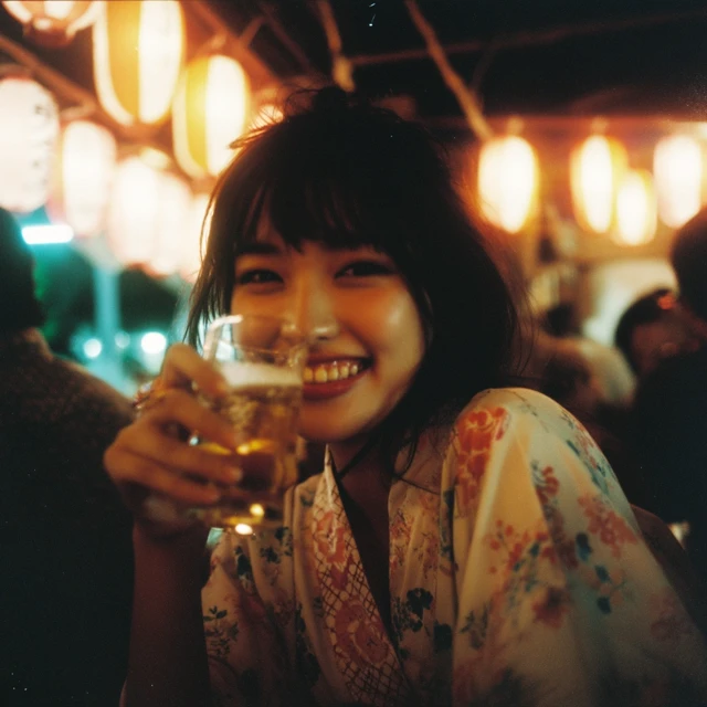 Japanese Summer Festival Photo Girl in Yukata