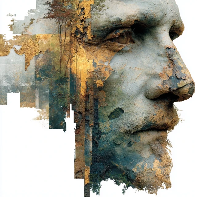 Rusted Face Art Decay and Transformation