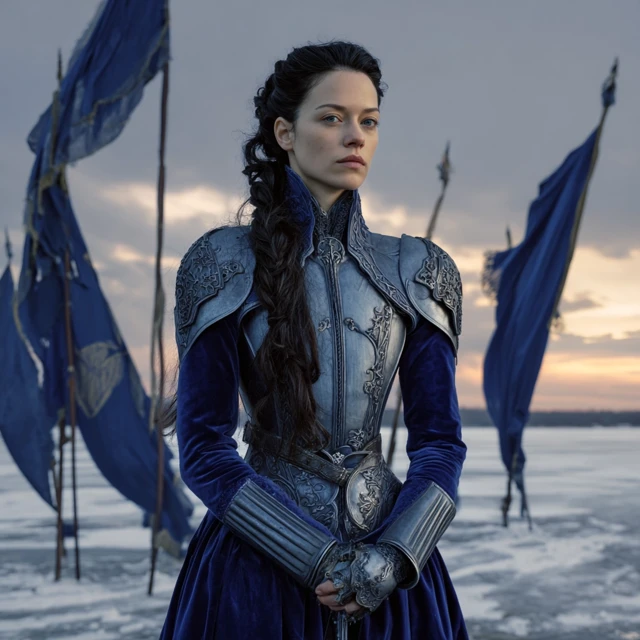 Noblewoman in Armor at Dusk