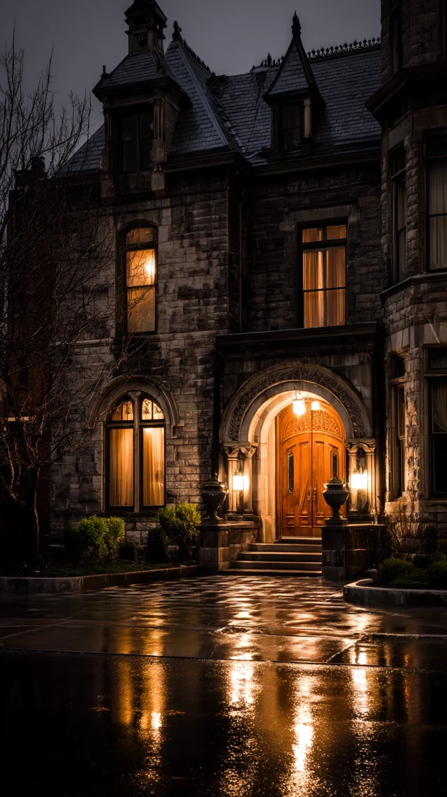 Rainy Night Mansion Illumination