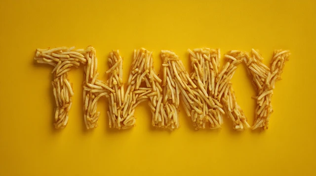 Thank You Message Made of French Fries