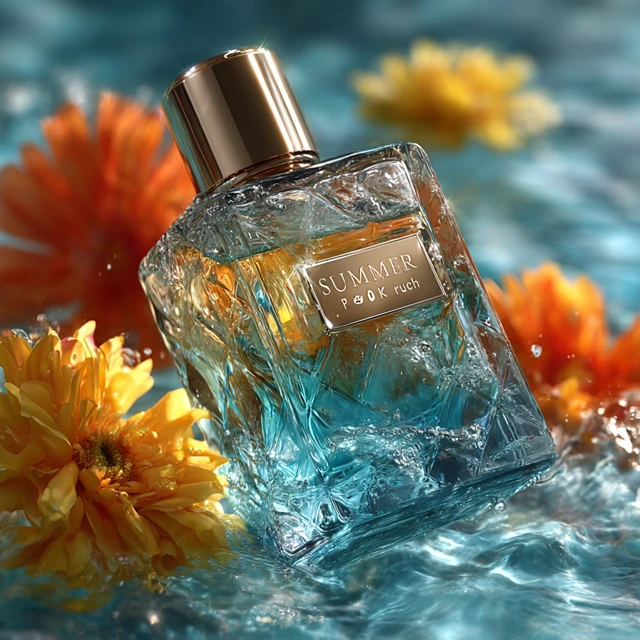 Luxury Perfume in Water Still Life Product Photo