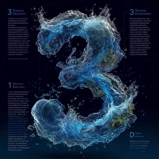 Water Art Liquid Number 3 Fluid and Dynamic Design