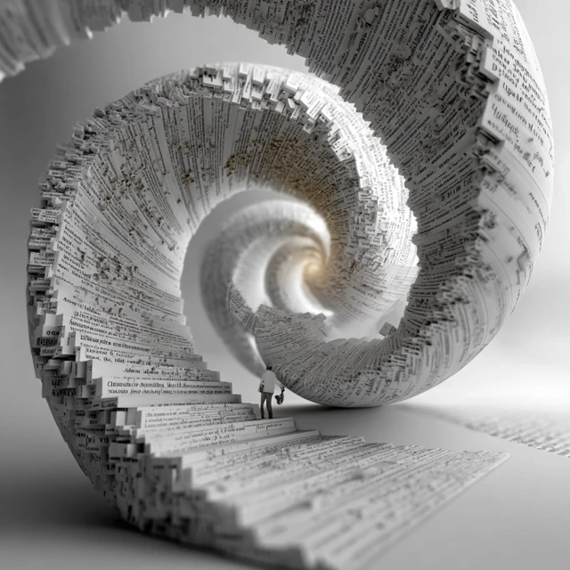 Spiral Staircase of Books Illustration