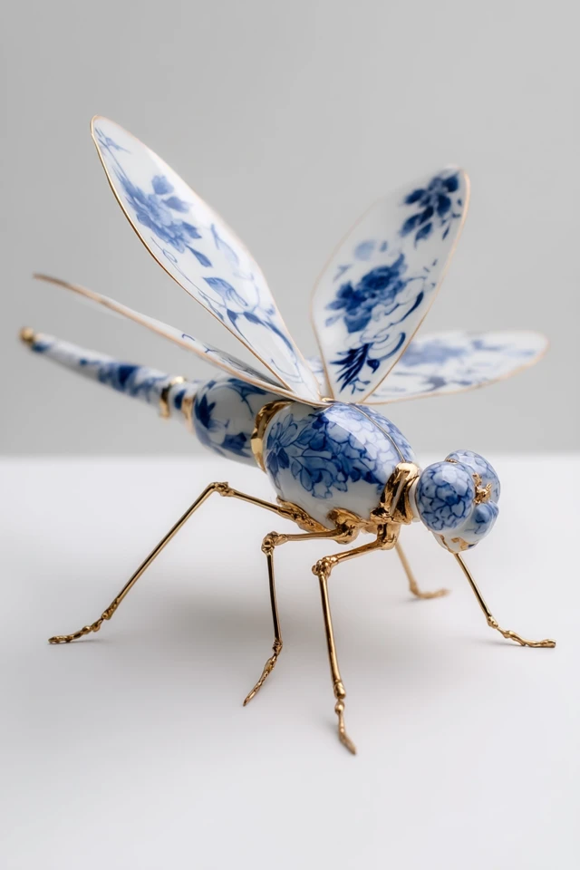 Porcelain Dragonfly Art Photography Macro Shot