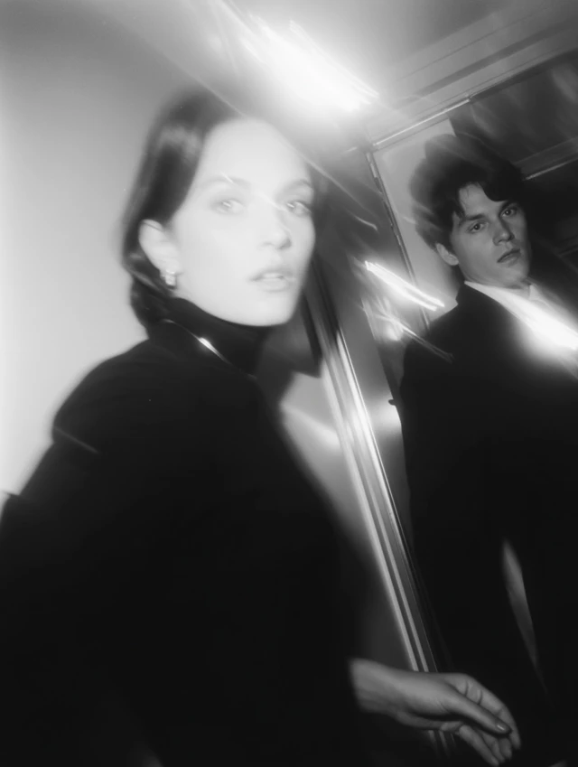 Movie Still Black and White Photo - Film Noir Style