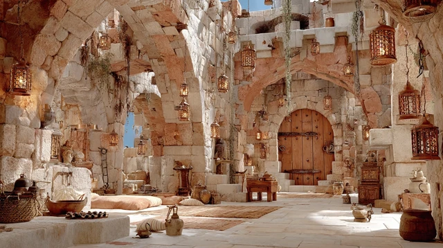 Ancient Egyptian Prison Chamber 3D Pixar Style