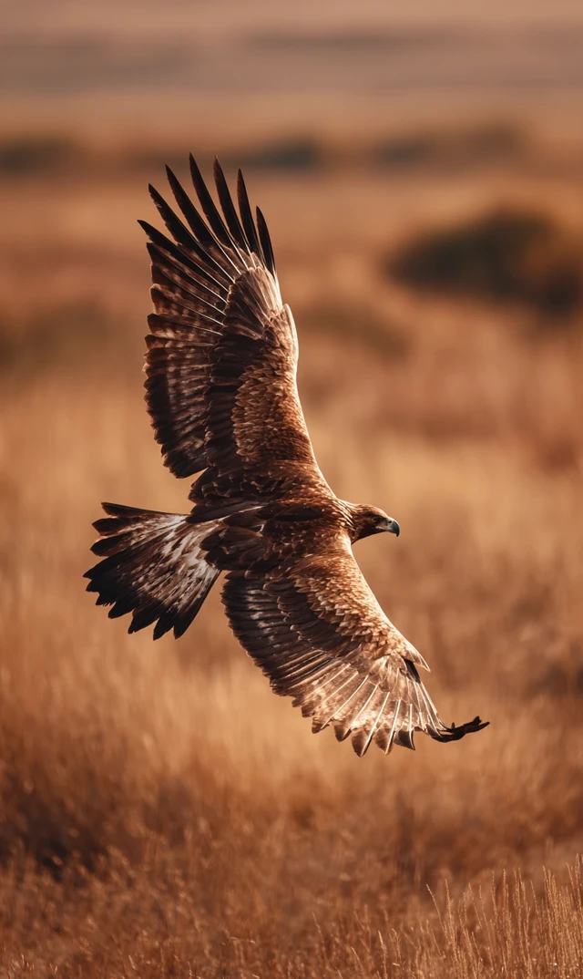 Golden Eagle Soaring Saskatchewan Prairies Retro Photo