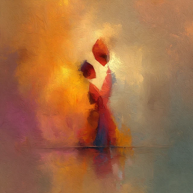 Mother and Child Abstract Art Romantic Love