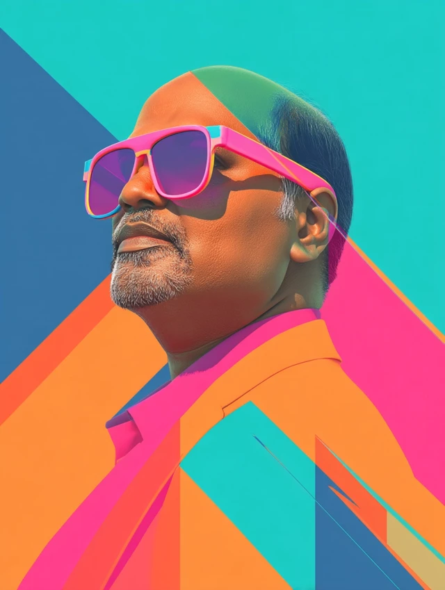 Modern Portrait with Neon Sunglasses