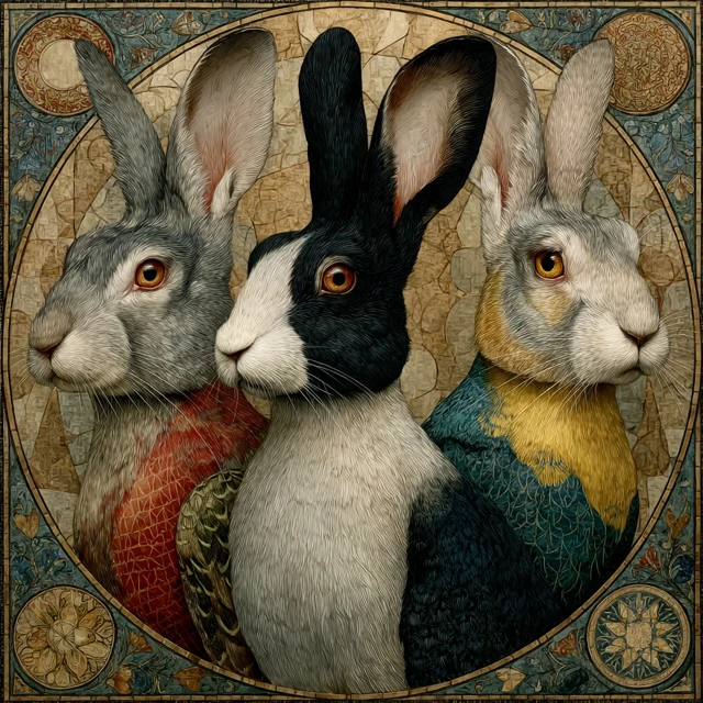 Looney Tunes Bunnies Artwork Leonardo da Vinci