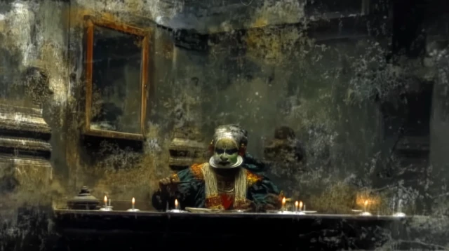 Kathakali Dancer Reflecting in Antique Mirror