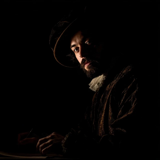 Caravaggio Inspired Portrait Spotlight and Shadows