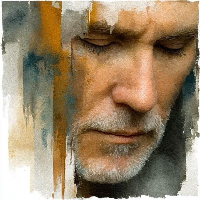 Elderly Man Portrait: Suffering and Artistic Expression