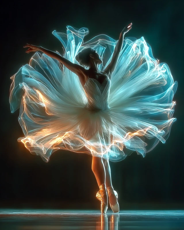 Ballet Dancer Light Painting Photography