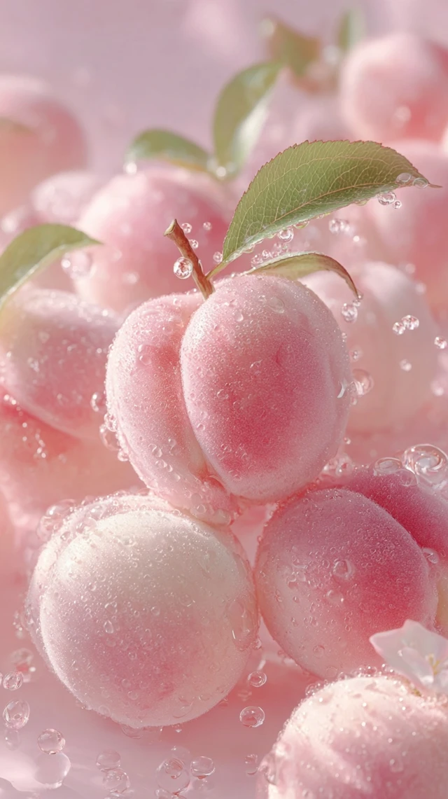 Dreamy Peach CloseUp Soft Plump Pastel Pink Fruit
