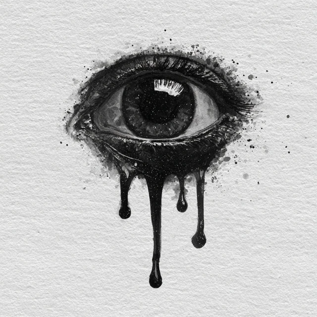 Melting Eye Pupil Sketch Art