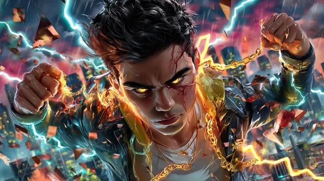 Charismatic Singer Defiance and Energy Illustration
