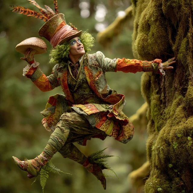 Mad Hatter Ballerina in the Forest Wonderland