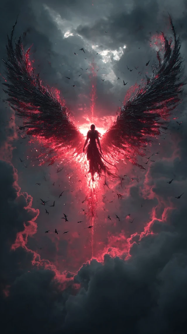 Godlike Being Soaring to Beloved in Astral Sky