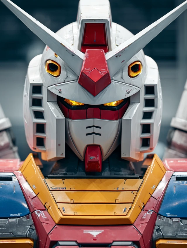 Gundam Model CloseUp High Resolution Futuristic Design