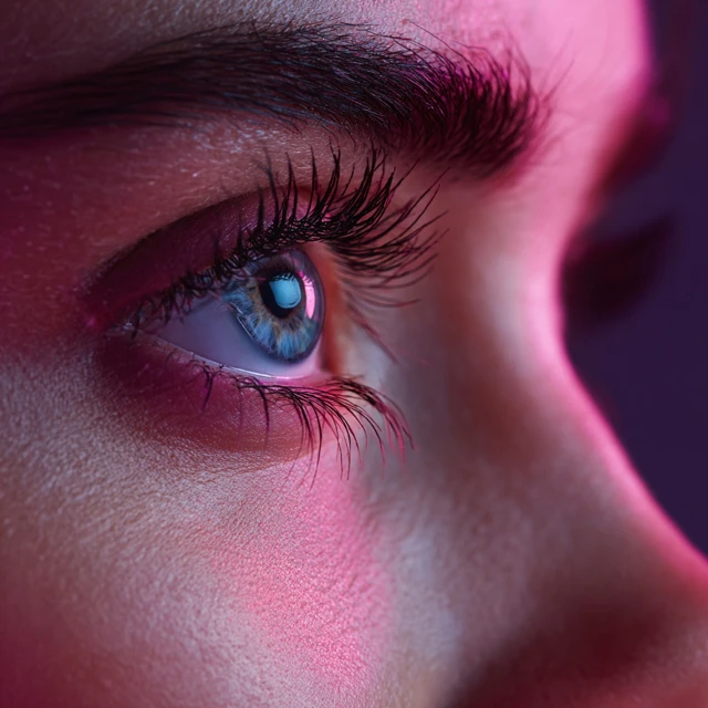 Cyberpunk Blue Eye Close Up Moody Neon Lighting
