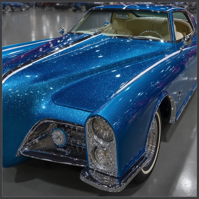 Custom Batmobile Buick Riviera Concept Car Blue Glitter