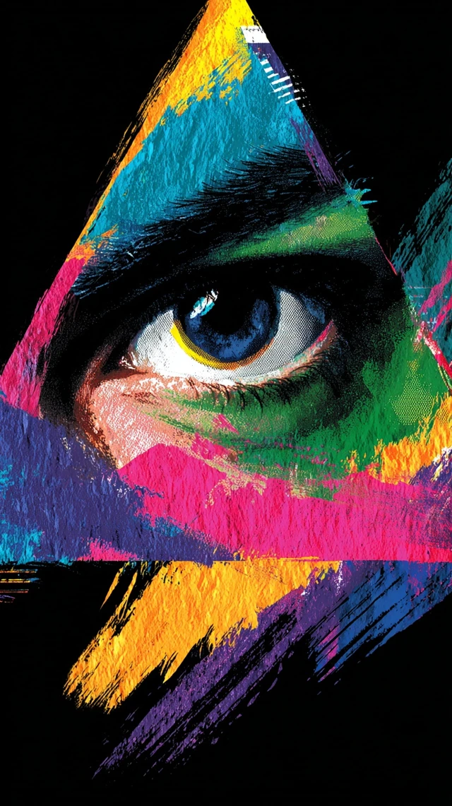 Neon Eye Pop Art Vaporwave Illustration