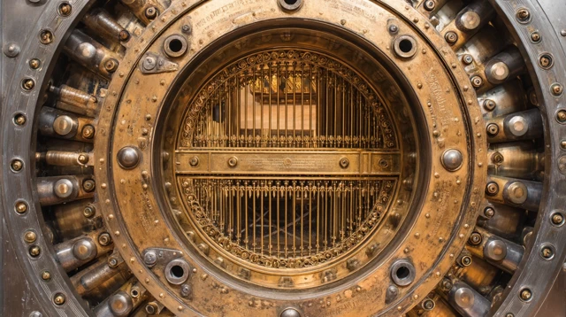 Antique Bank Vault Close Up Nebraska USA