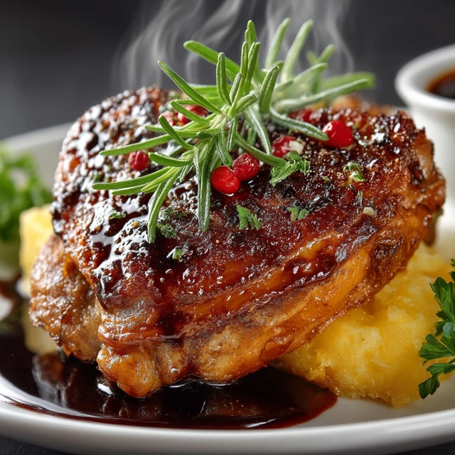 Duck Confit with Red Wine Reduction Elegant French Cuisine