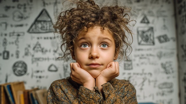 Young Girl Thinking About Math