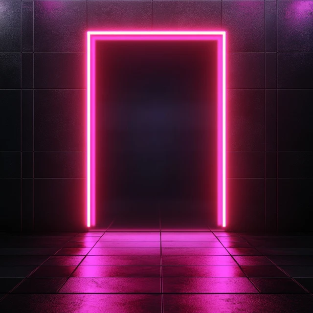 Neon Nightclub Flyer Background Modern Interior