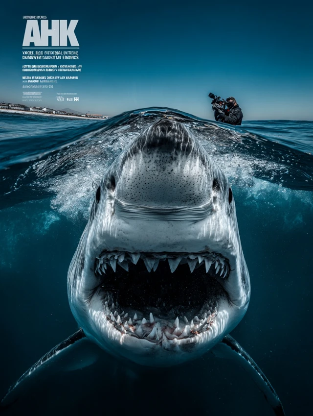 Great White Shark Underwater Close Up
