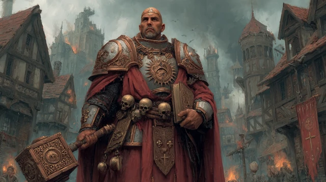 Warrior Priest of the Sun Order in Burning Village