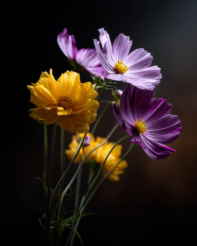 Cosmo Flower Macro Shot Photorealistic Sunrise